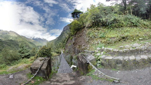 Mt. Everest, Mudslide Bridge, Nepal Mt. Everest, Mudslide Bridge, Nepal