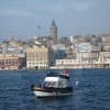 Galata Tower view from a ferry boat ride across continents