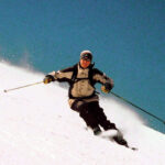 Skier carving a turn