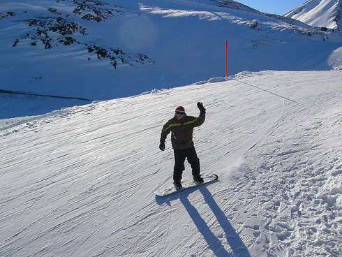 Snowboarding in Davos