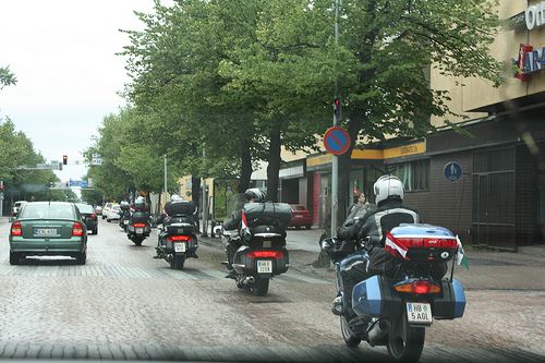 bikers traveling in Europe