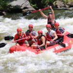 Ricky Joshi (foreground) whitewater rafting in Tennessee
