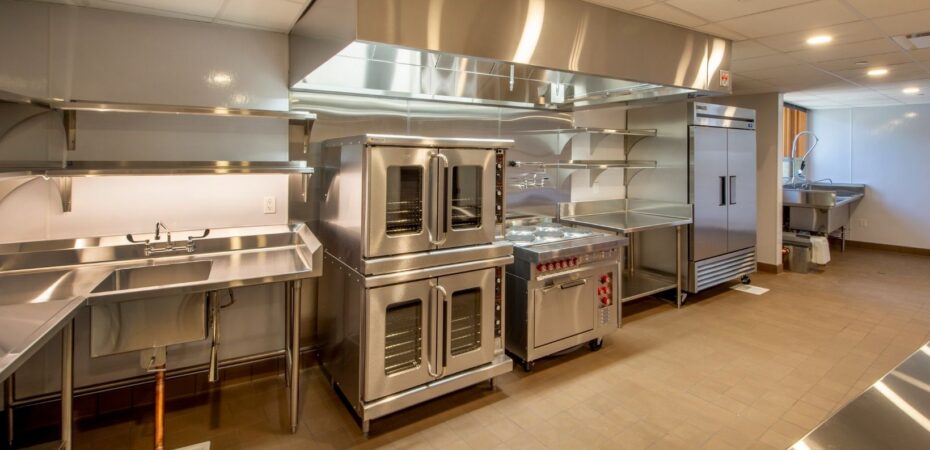 Commercial kitchen wall shelving