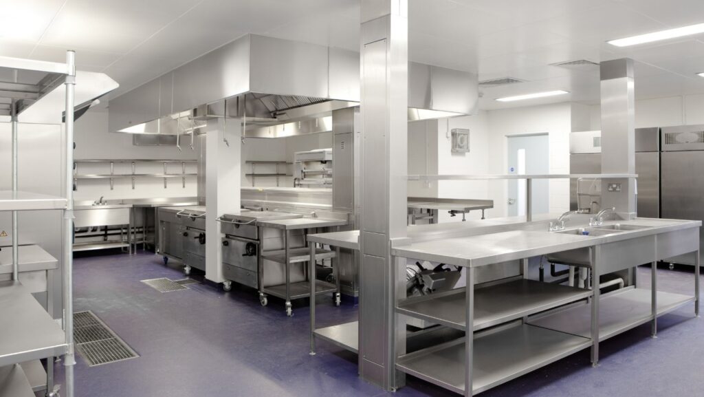 Commercial kitchen wall shelving