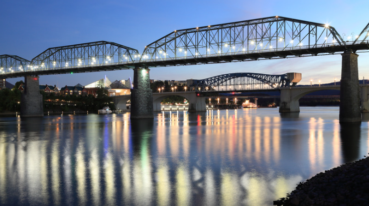 distance between chattanooga and nashville