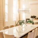 distance between dining table and chandelier