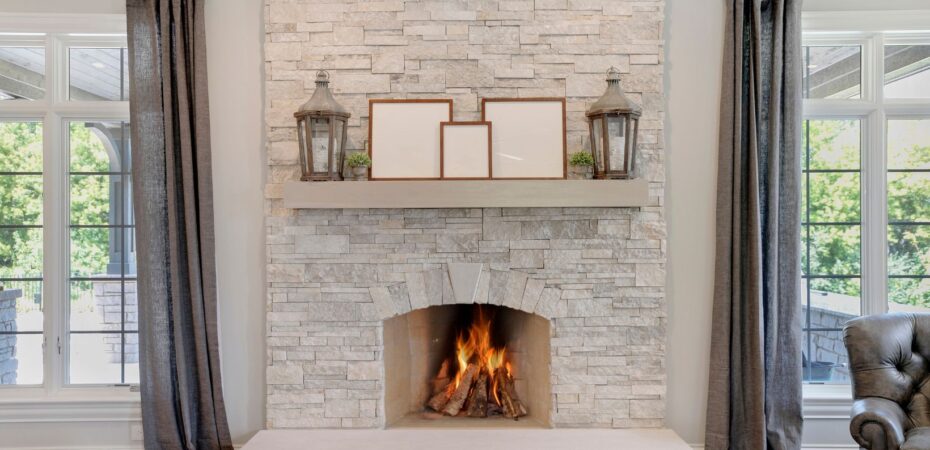 distance between fireplace and mantel