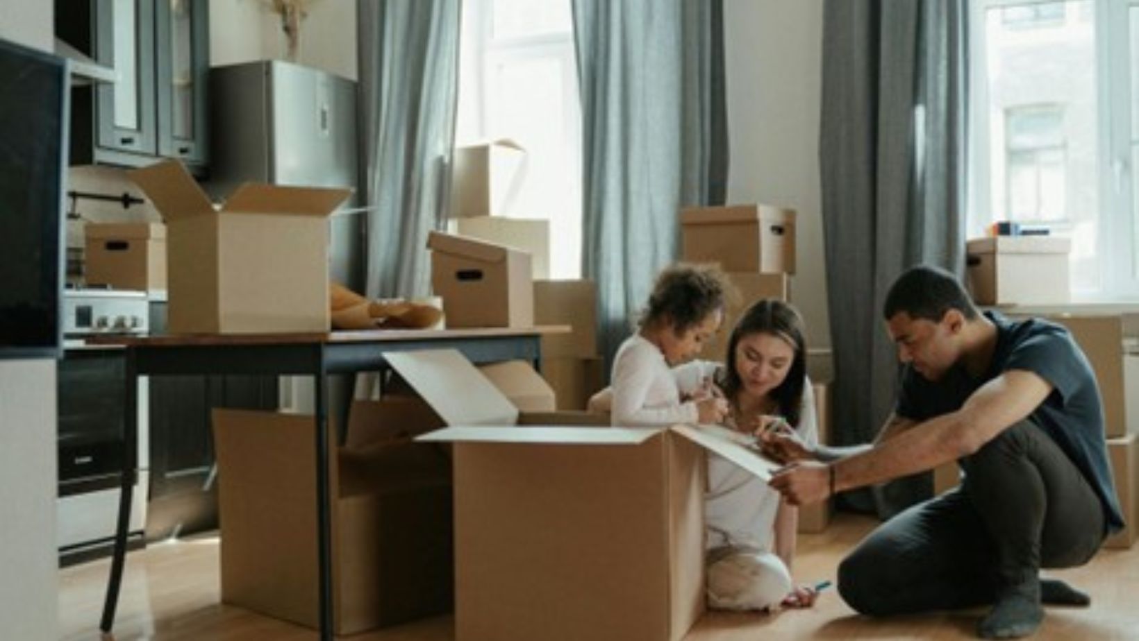 Family preparing for a move