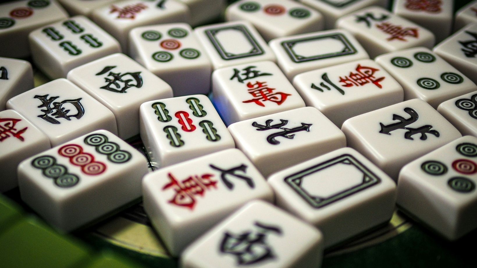 Tiles of Mahjong game played in China